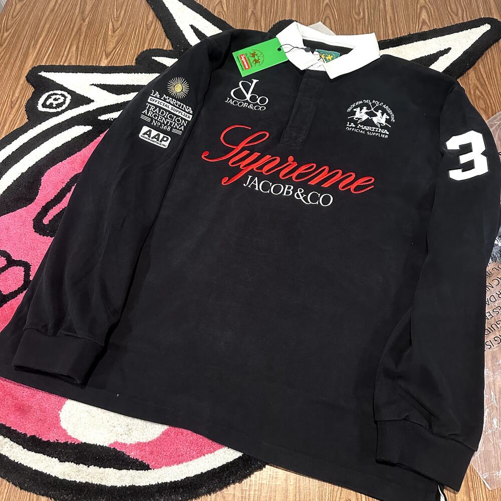Supreme La Martina Rugby Black Jacob Co – Medium – Brand New in Bag
